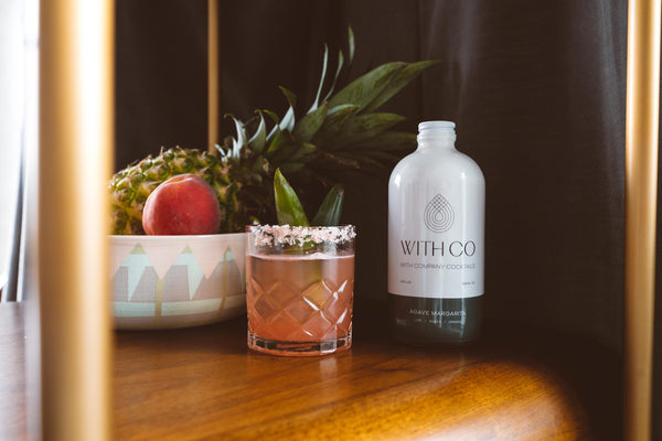 Watermelon Margarita with Tequila or Mezcal and Agave Nectar, Lime, Orange, and Watermelon